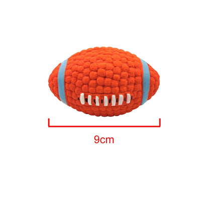 Balle rugby latex couineur chien
