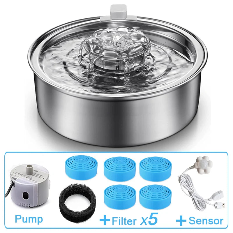 Fontaine inox 2L + 5 filtres – TerreCompagnons