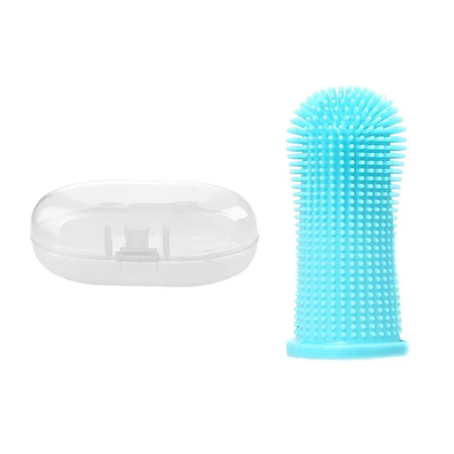 Brosse à dents doigt silicone chien