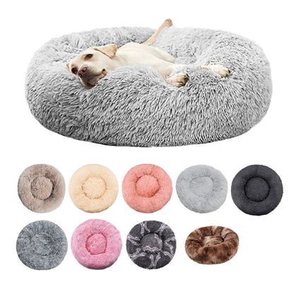 Panier donut chien beige 40–90 cm